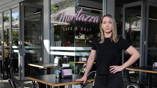 Raffaella D'Alonzo pictured at cafe La Mortazza in North Perth. Raffaella has just been denied a license to open the cafe as a small bar. 