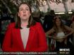 An unsuspecting ABC News reporter is bombarder by a fan keen to get on live television.